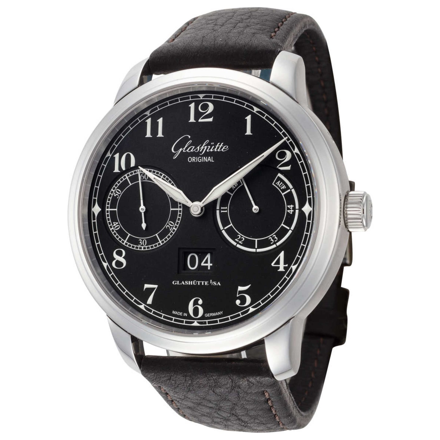 Front view of Glashutte Senator Observer Men's Automatic Watch 100-14-07-02-07