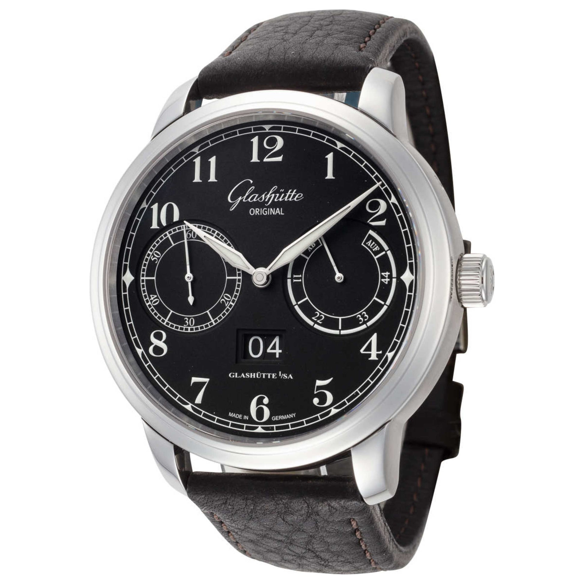Front view of Glashutte Senator Observer Men's Automatic Watch 100-14-07-02-07