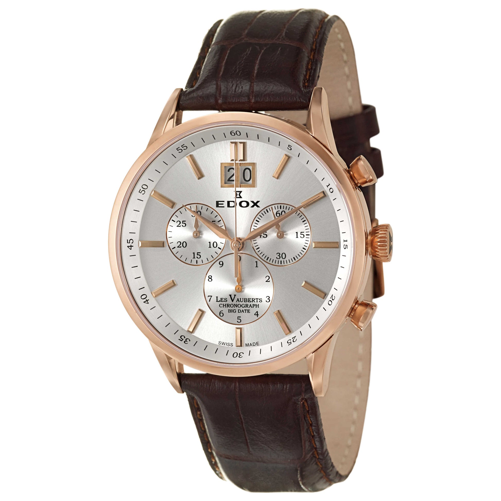 Front view of Edox Les Vauberts Men's Swiss Quartz (Battery-Powered) Watch 10010-37RA-AIR