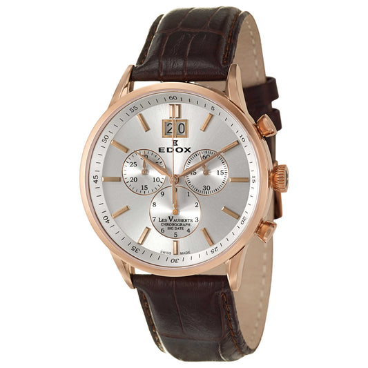 Front view of Edox Les Vauberts Men's Swiss Quartz (Battery-Powered) Watch 10010-37RA-AIR