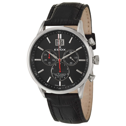 Front view of Edox Les Vauberts Men's Swiss Quartz (Battery-Powered) Watch 10010-3N-NIN