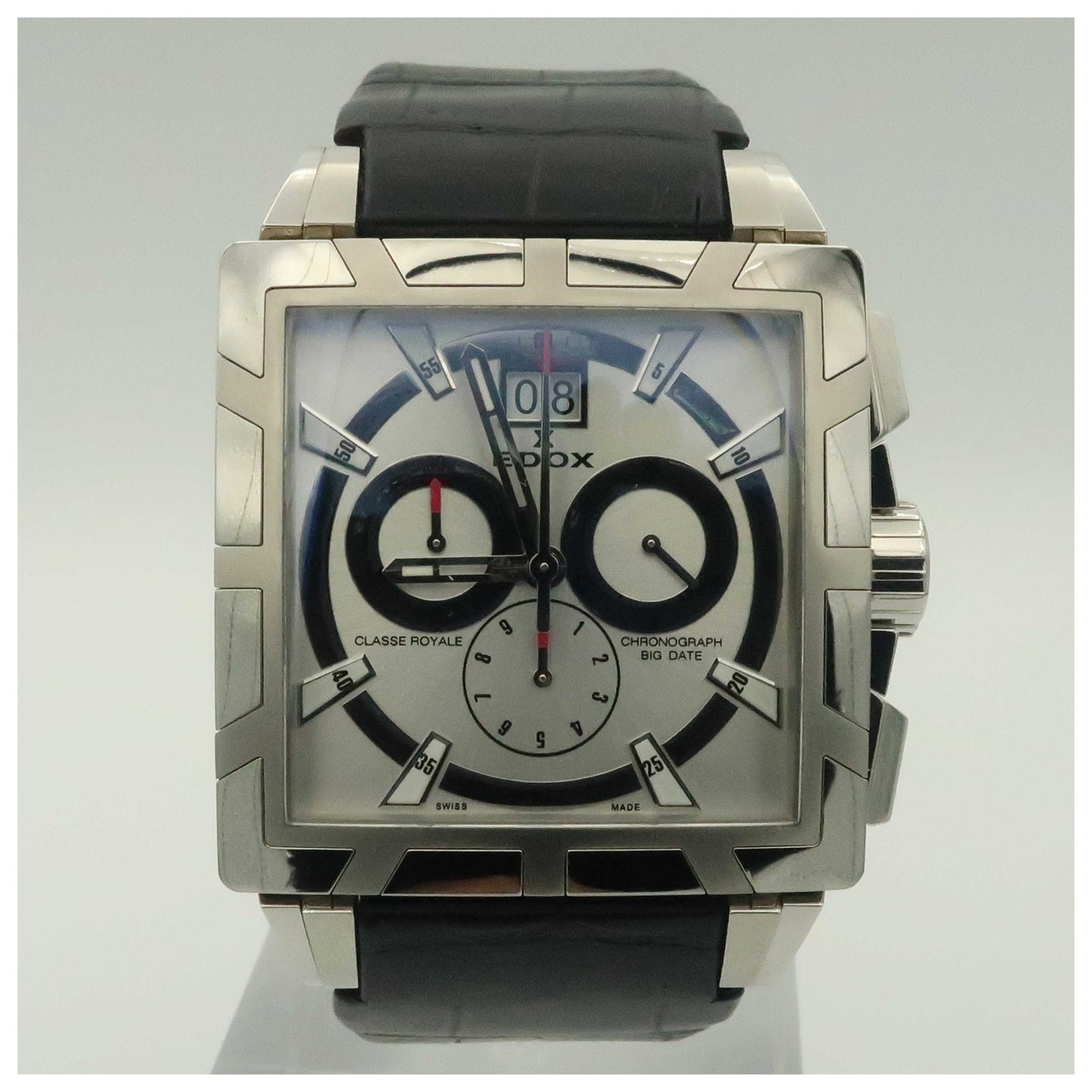 Front view of Edox Classe Royale Men's Swiss Quartz (Battery-Powered) Watch 10013-3-AIN-SDV