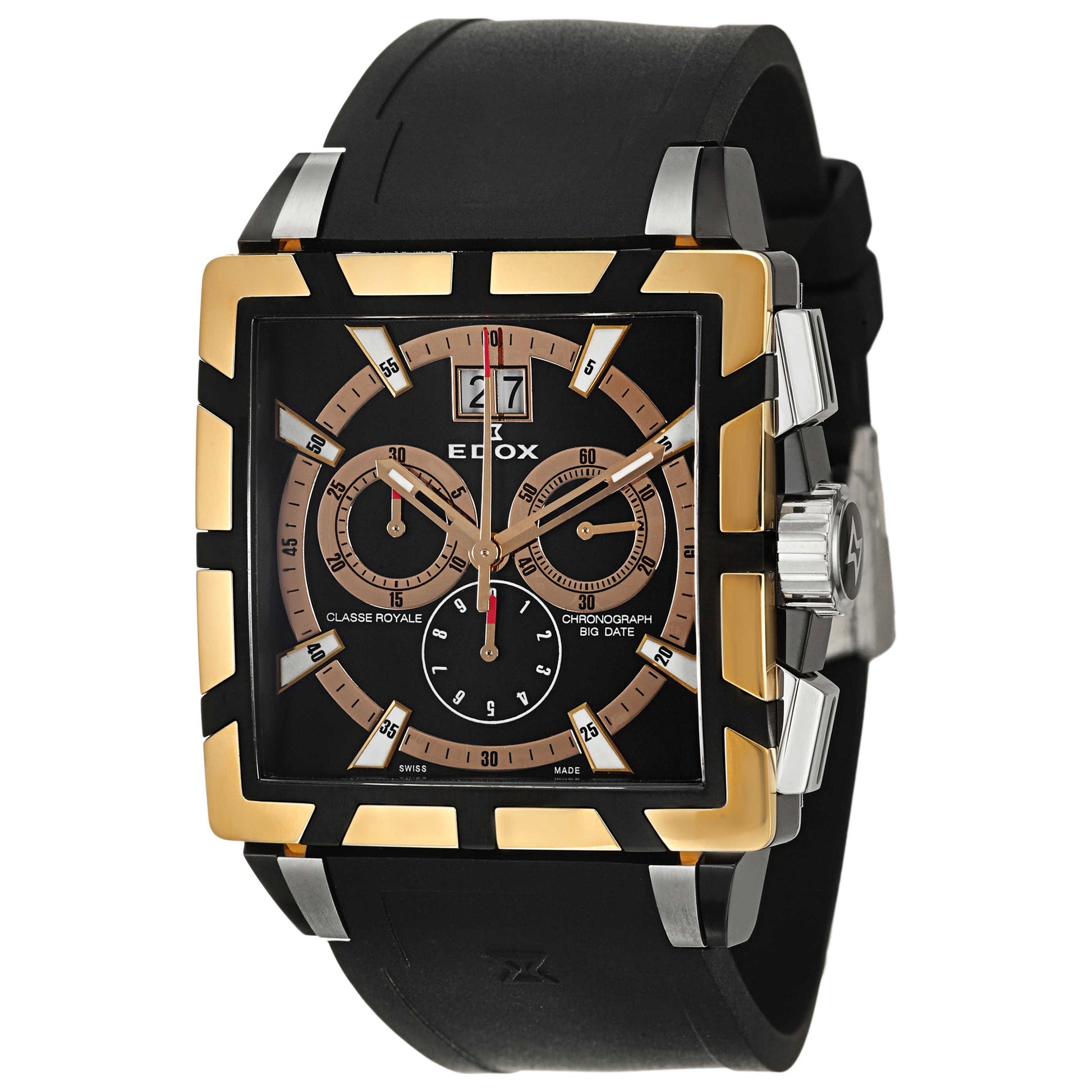 Front view of Edox Classe Royale Men's Swiss Quartz (Battery-Powered) Watch 10013-357RN-NIR