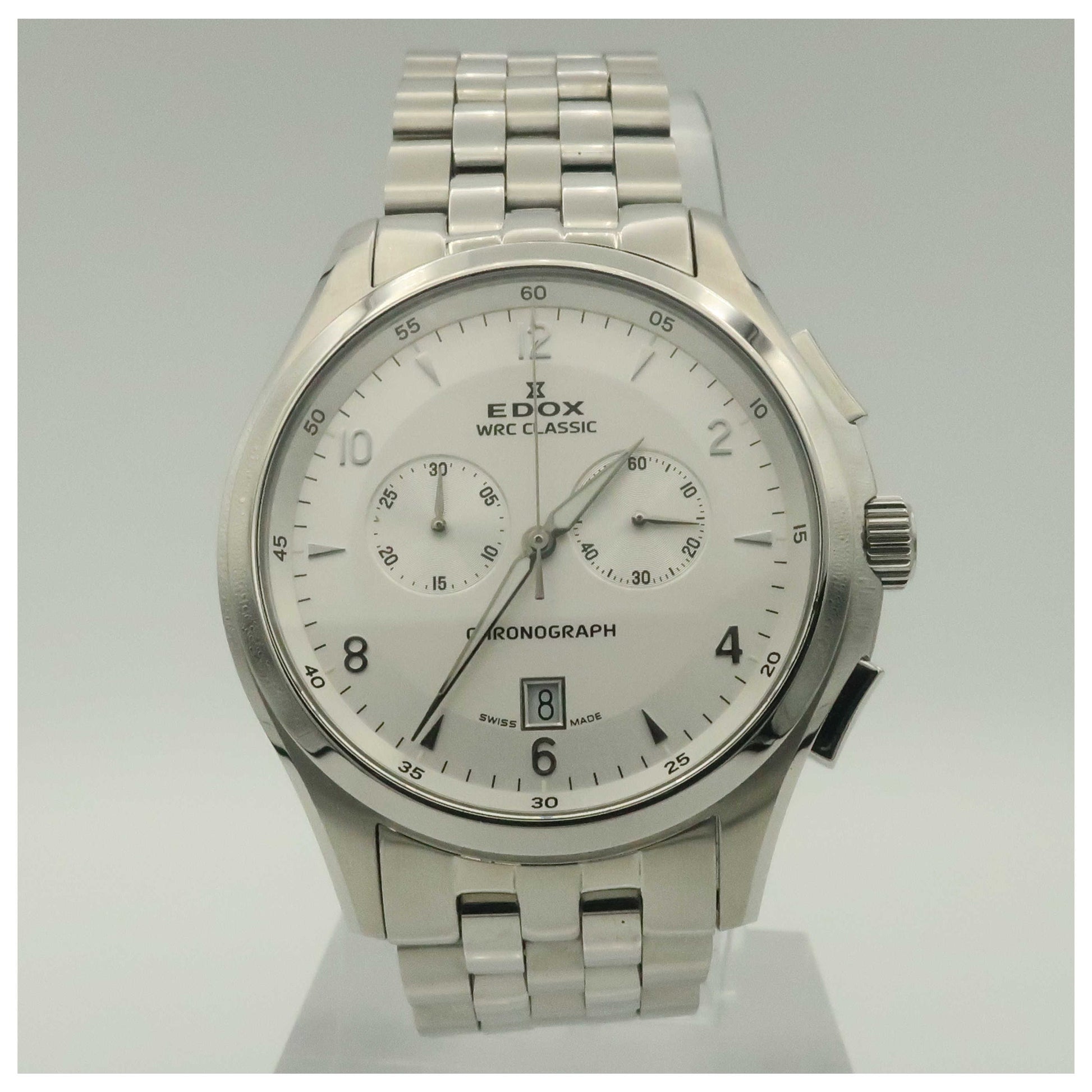 Front view of Edox WRC Men's Swiss Quartz (Battery-Powered) Watch 10102-3-AIN-PO