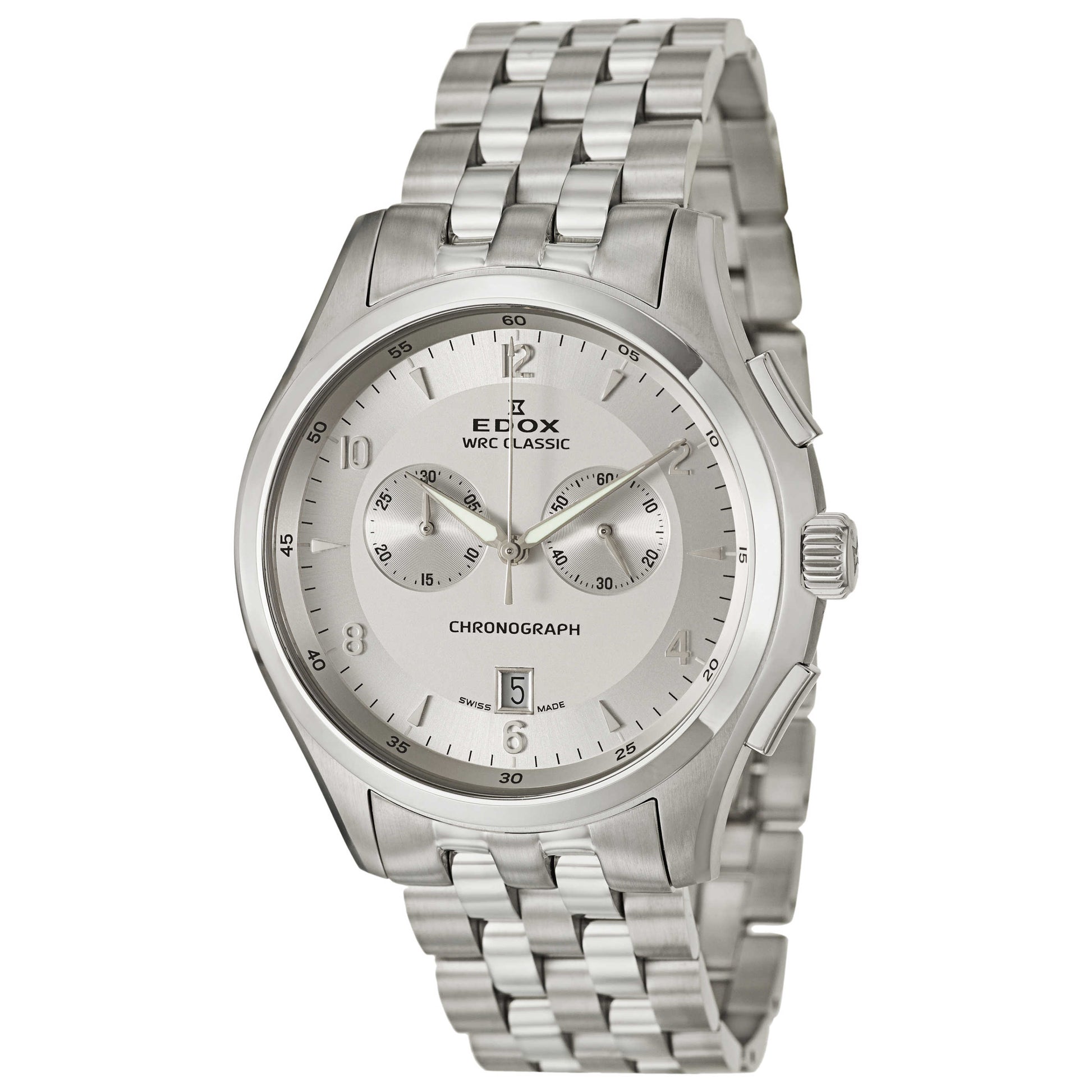 Front view of Edox WRC Men's Swiss Quartz (Battery-Powered) Watch 10102-3-AIN