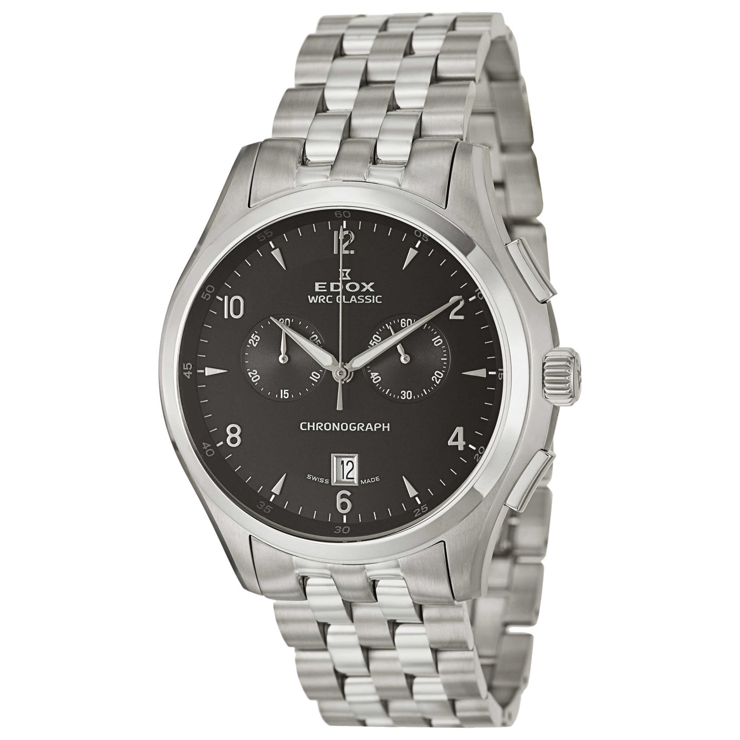 Front view of Edox WRC Men's Swiss Quartz (Battery-Powered) Watch 10102-3-NIN