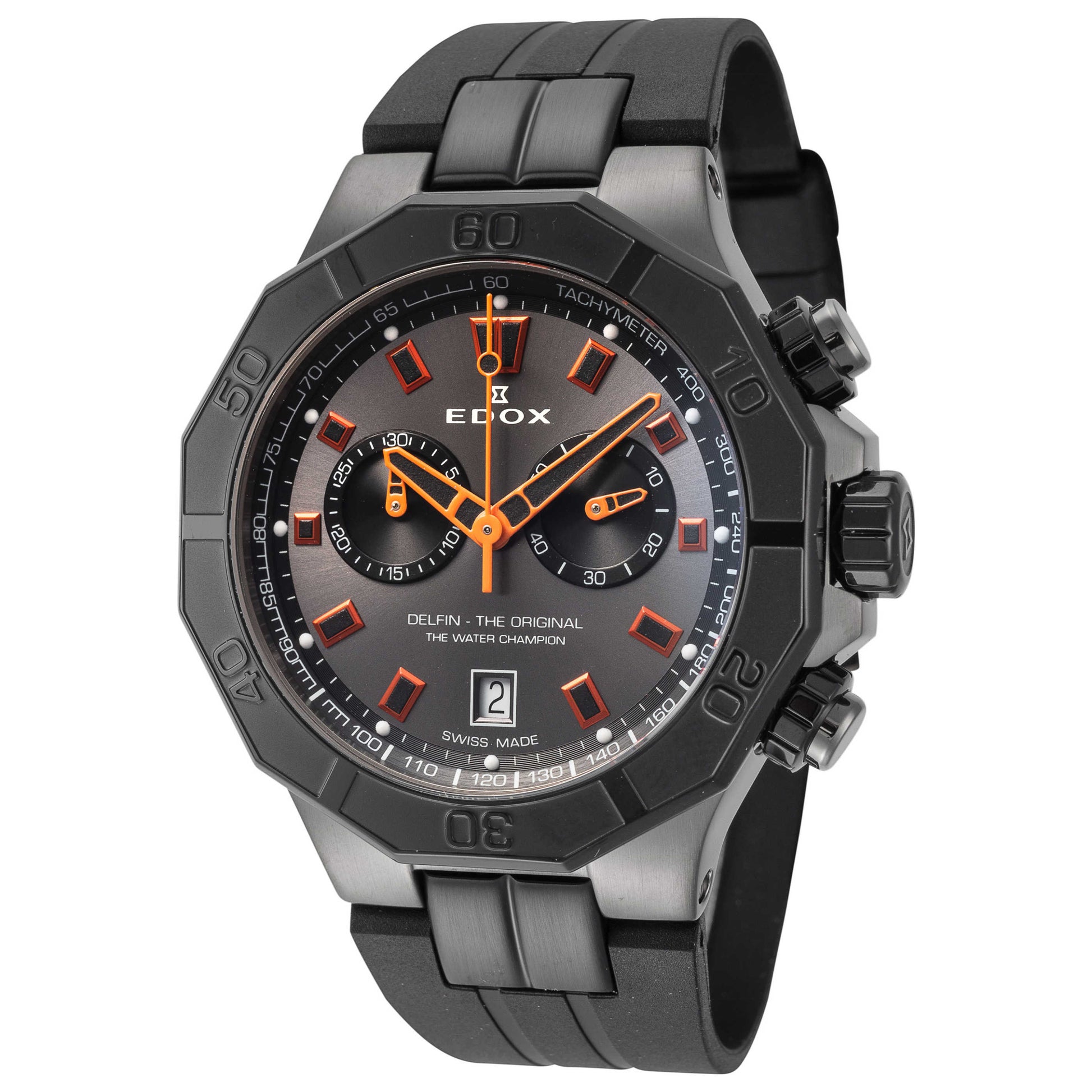 Front view of Edox Delfin The Original Men's Quartz Watch 10113-37GNCA-GNO