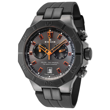 Front view of Edox Delfin The Original Men's Quartz Watch 10113-37GNCA-GNO
