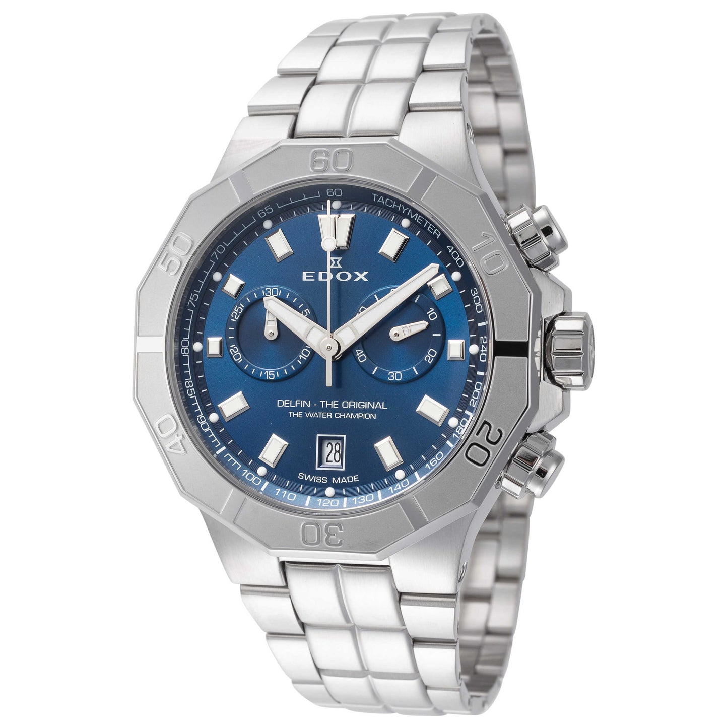 Front view of Edox Delfin The Original Men's Quartz Watch 10113-3M-BUIN