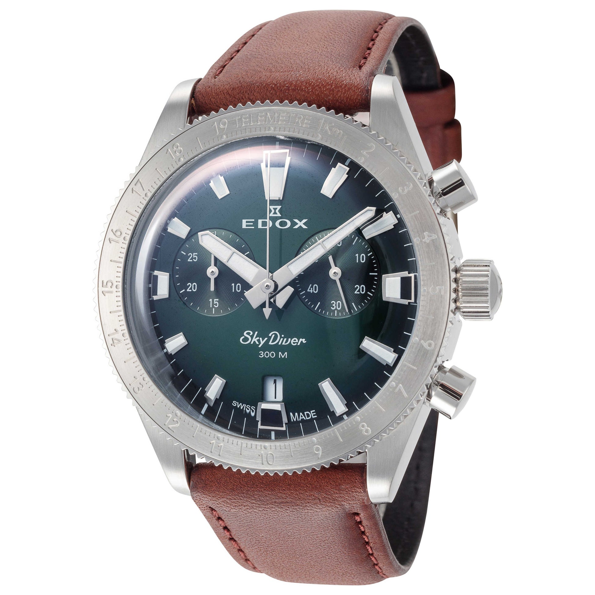 Front view of Edox SkyDiver Men's Quartz Watch 10116-3-VIDN