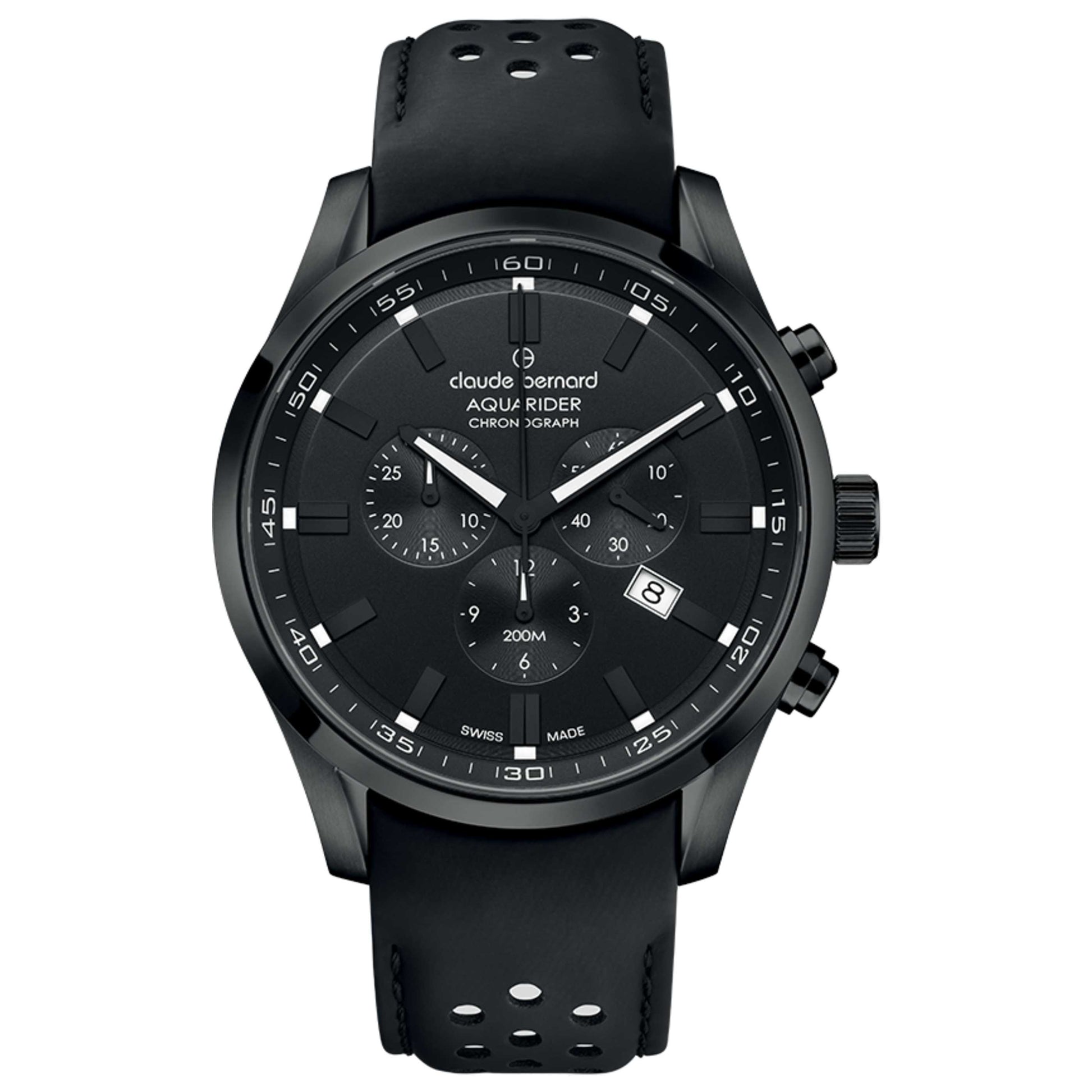 Front view of Claude Bernard Aquarider Men's Quartz Watch 10222-37NC-NINOB