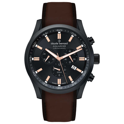 Front view of Claude Bernard Aquarider Men's Quartz Watch 10222-37NC-NIR