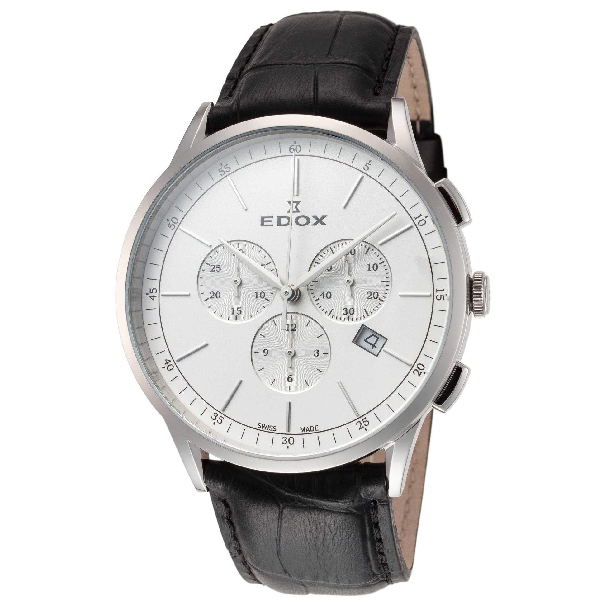 Front view of Edox Les Vauberts Men's Quartz Watch 10236-3C-AIN