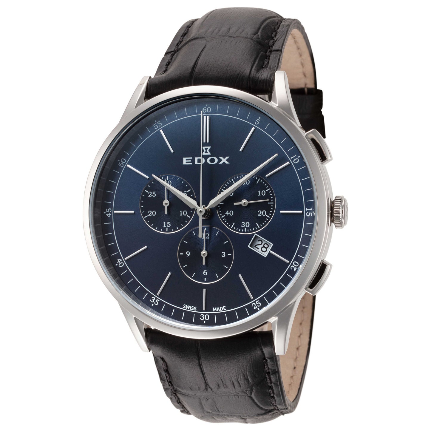 Front view of Edox Les Vauberts Men's Quartz Watch 10236-3C-BUIN