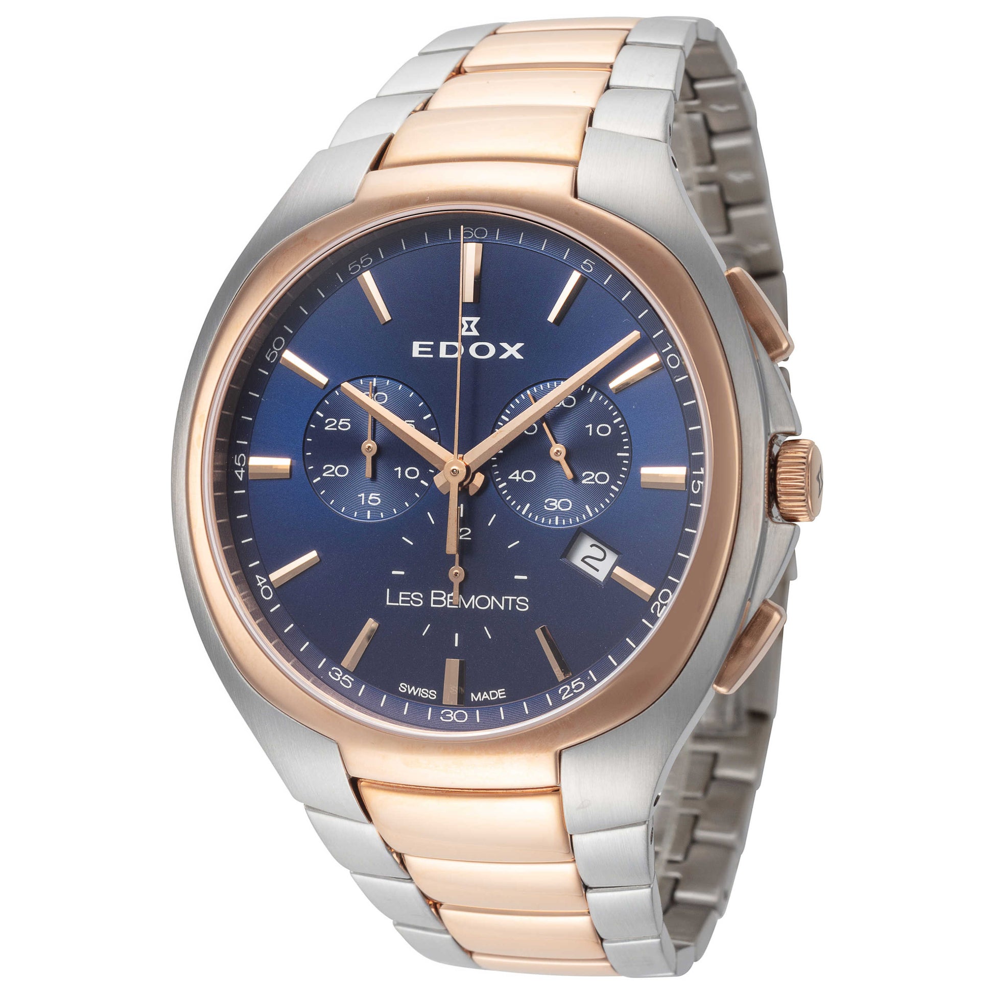 Front view of Edox Les Bemonts Men's Quartz Watch 10239-357R-BUIR