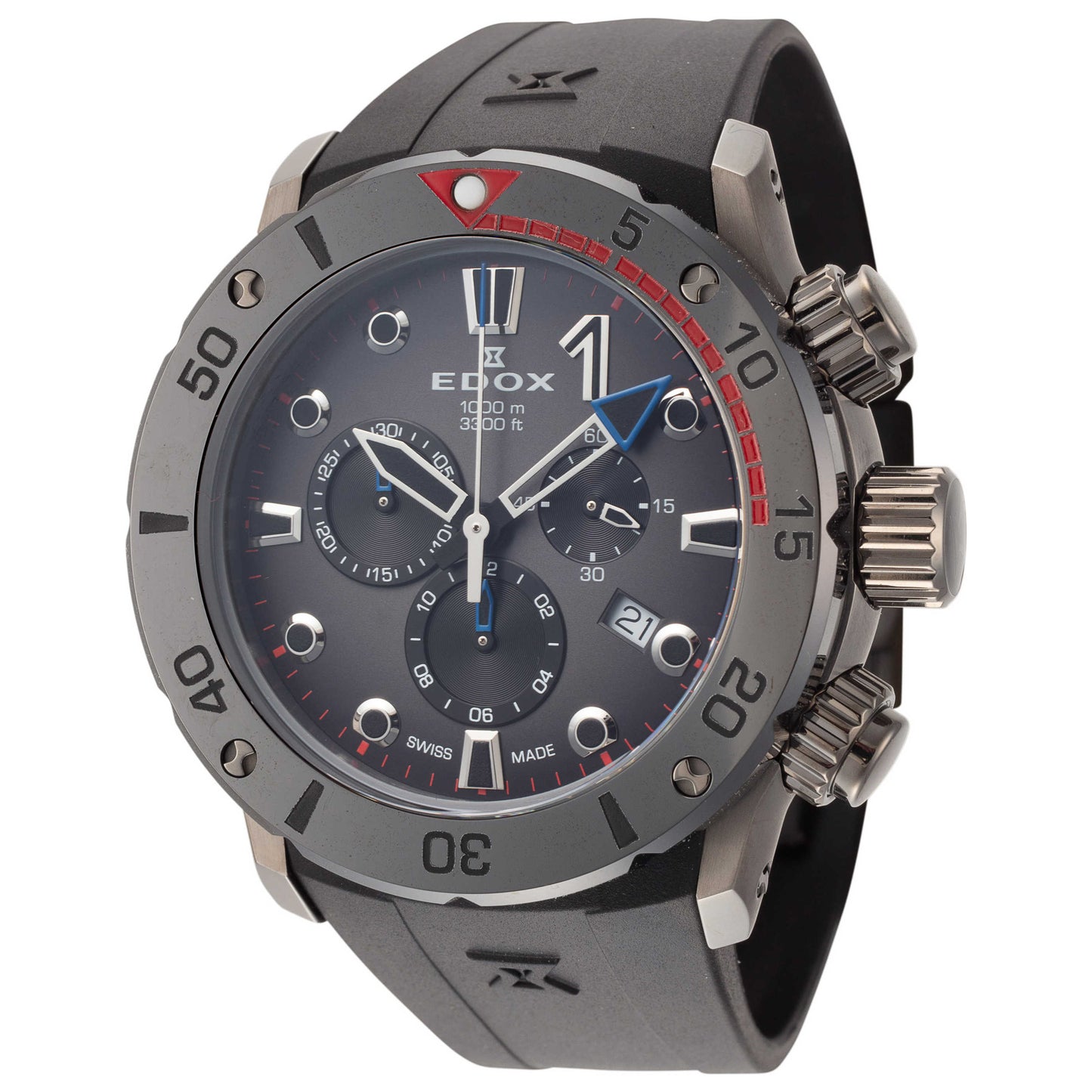 Front view of Edox CO-1 Men's Quartz Watch 10242-TINGNR-GIDNR