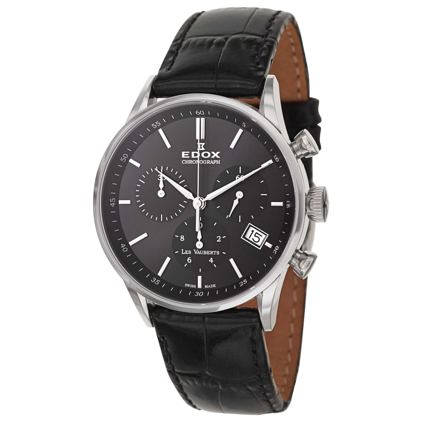 Front view of Edox Les Vauberts Women's Swiss Quartz (Battery-Powered) Watch 10401-3N-NIN