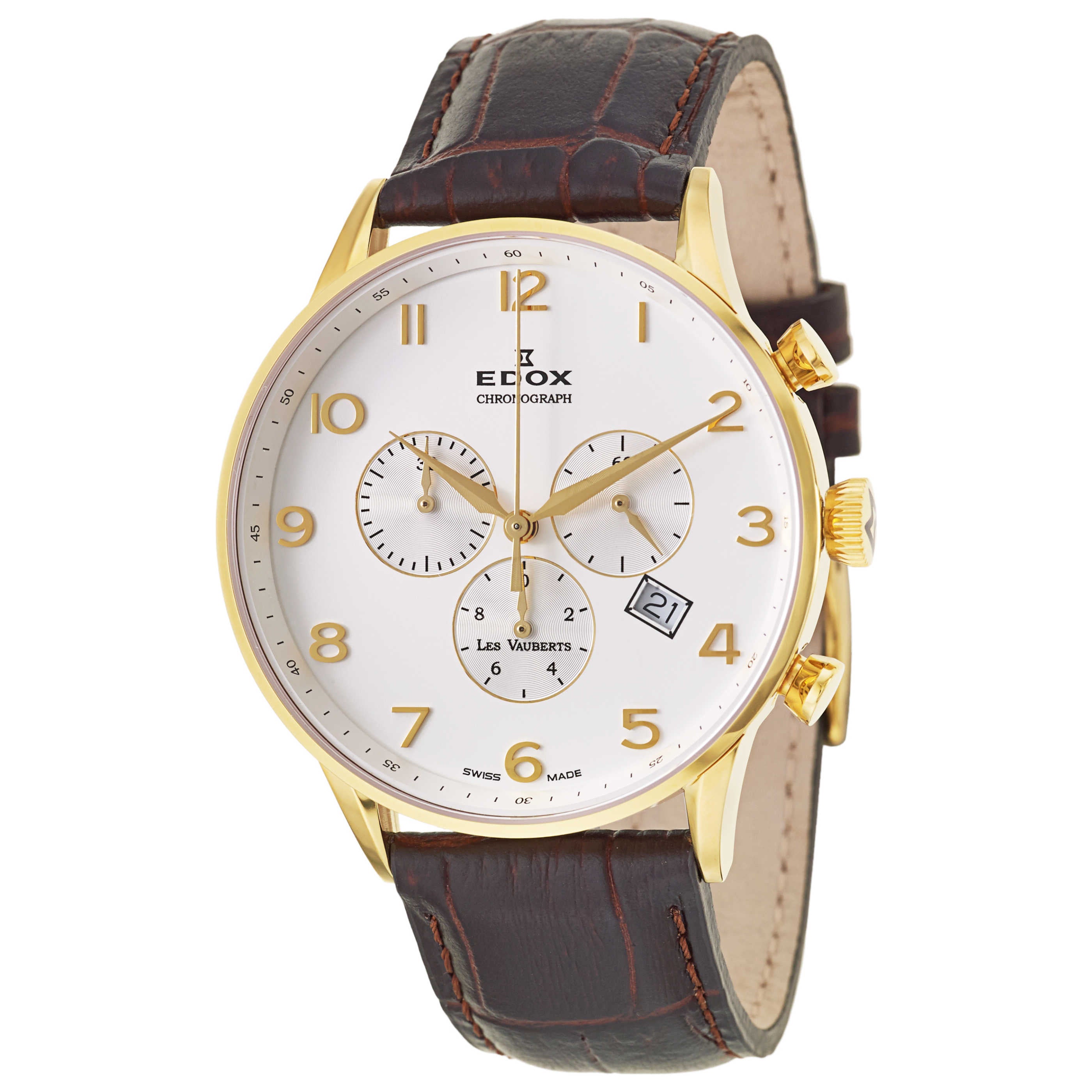 Edox Les Vauberts Chronograph Men's Quartz Watch 10408-37JA-ABD
