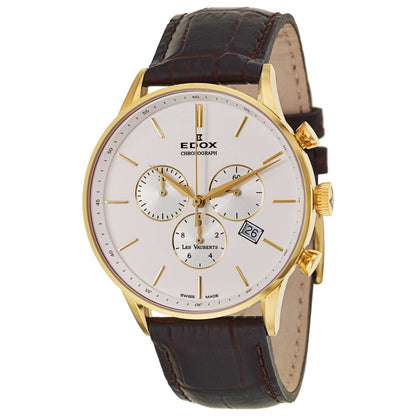 Front view of Edox Les Vauberts Men's Swiss Quartz (Battery-Powered) Watch 10408-37JA-AID