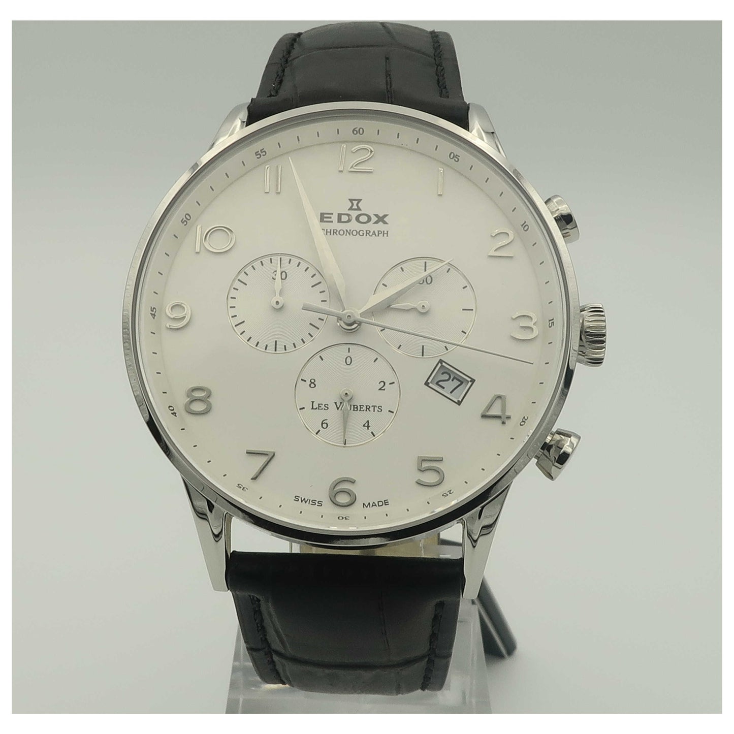 Front view of Edox Les Vauberts Men's Swiss Quartz (Battery-Powered) Watch 10408-3A-ABN-PO