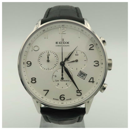 Front view of Edox Les Vauberts Men's Swiss Quartz (Battery-Powered) Watch 10408-3A-ABN-SDV