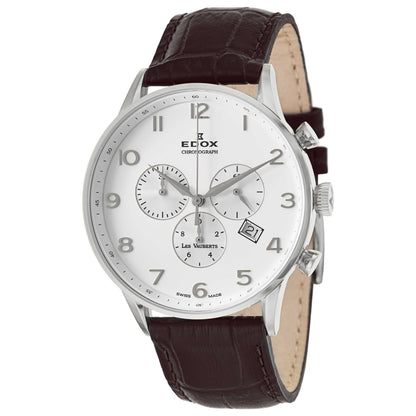Front view of Edox Les Vauberts Men's Swiss Quartz (Battery-Powered) Watch 10408-3A-ABN