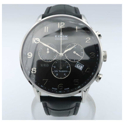 Front view of Edox Les Vauberts Men's Swiss Quartz (Battery-Powered) Watch 10408-3N-NBN-PO