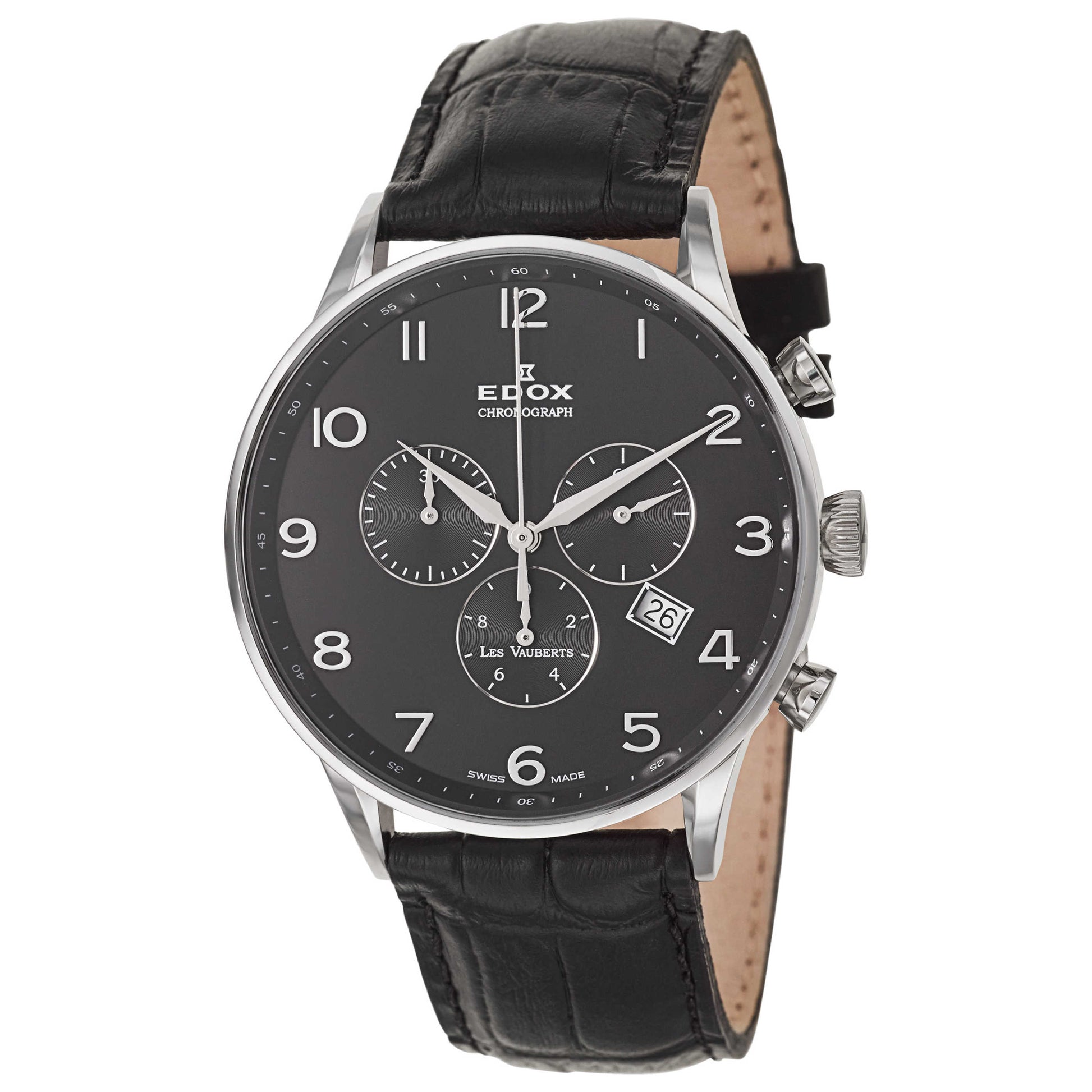 Front view of Edox Les Vauberts Men's Swiss Quartz (Battery-Powered) Watch 10408-3N-NBN