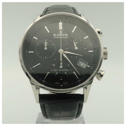 Front view of Edox Les Vauberts Men's Swiss Quartz (Battery-Powered) Watch 10408-3N-NIN-SDV