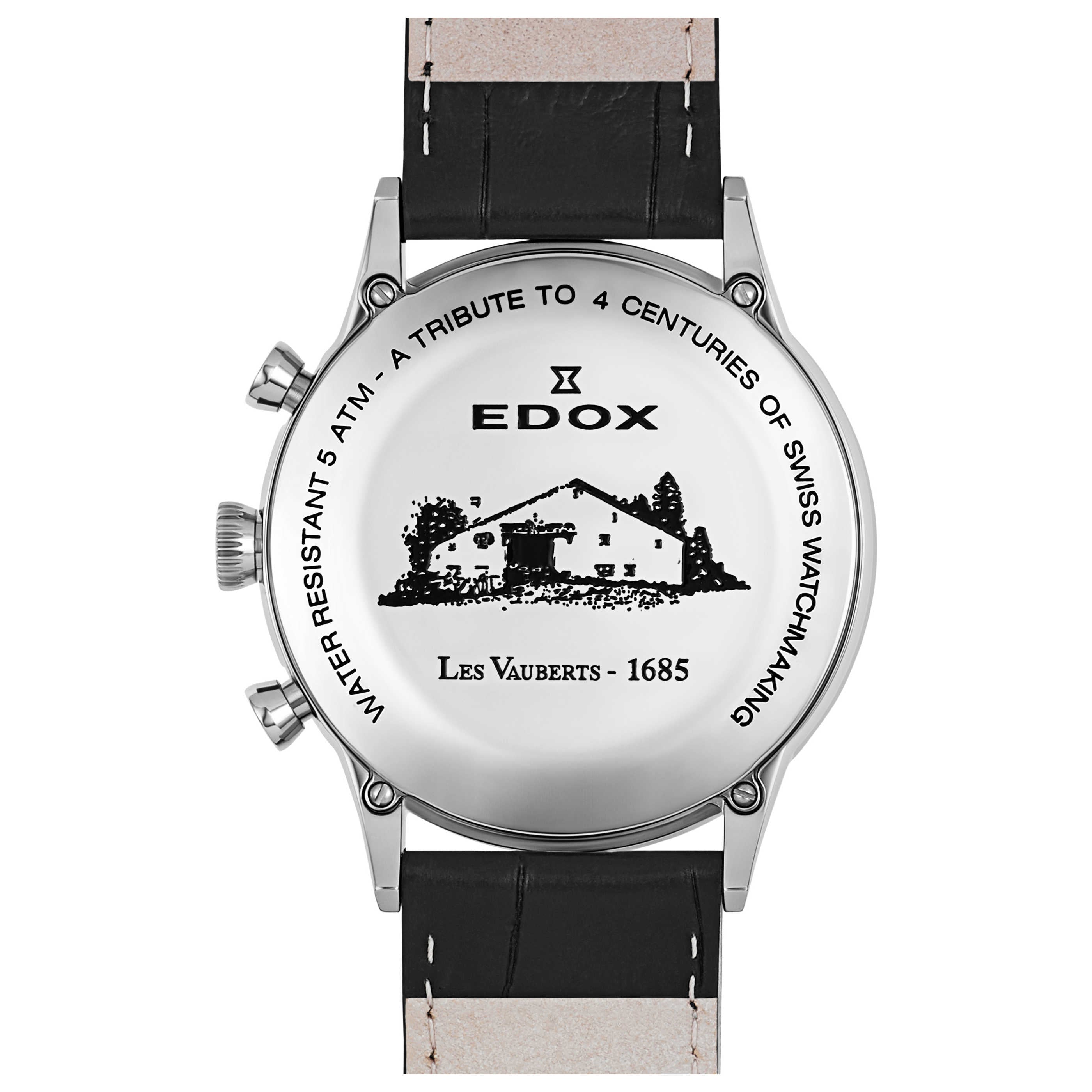 Edox Les Vauberts Chronograph Men's Quartz Watch 10408-3N-NIN