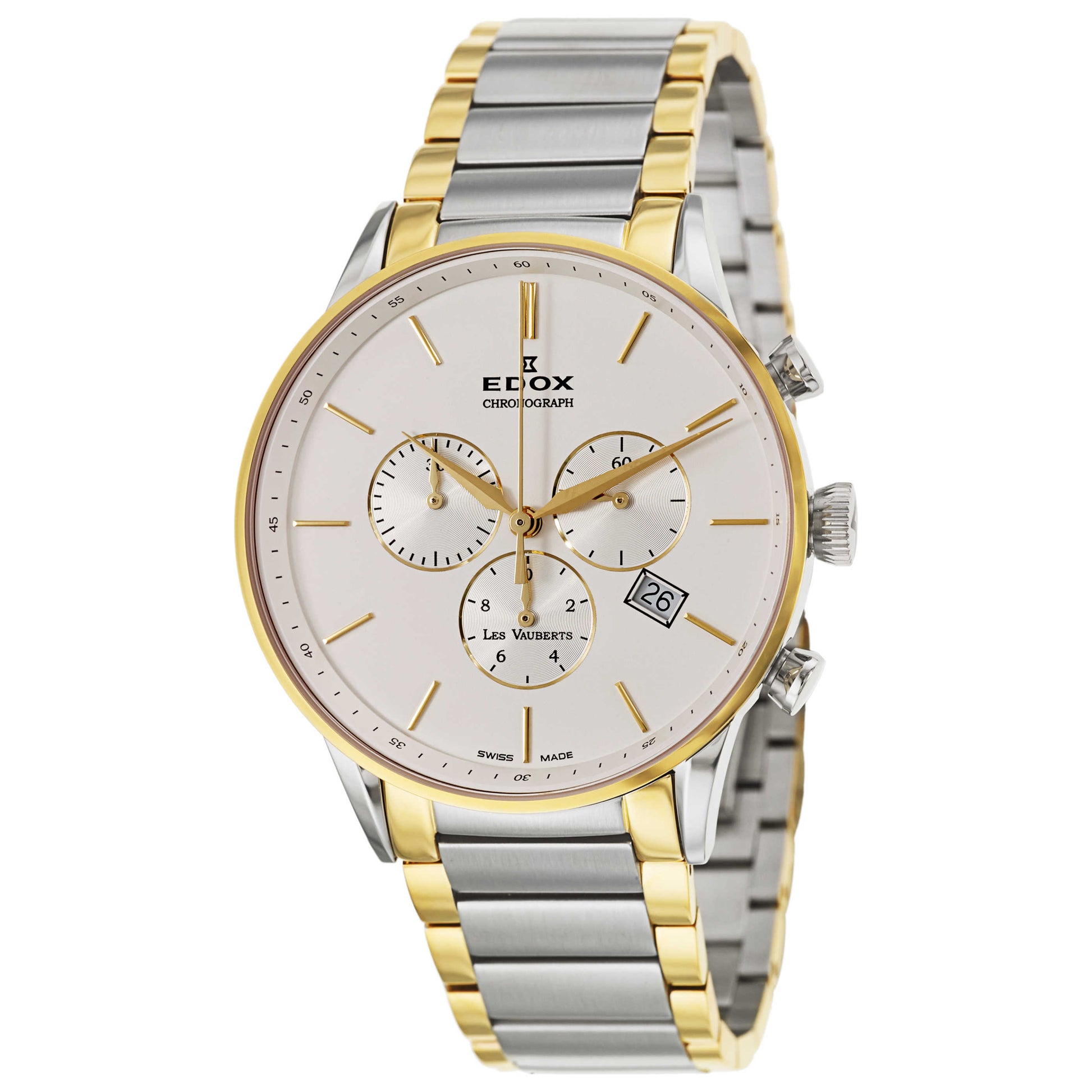 Front view of Edox Les Vauberts Men's Swiss Quartz (Battery-Powered) Watch 10409-357JA-AID