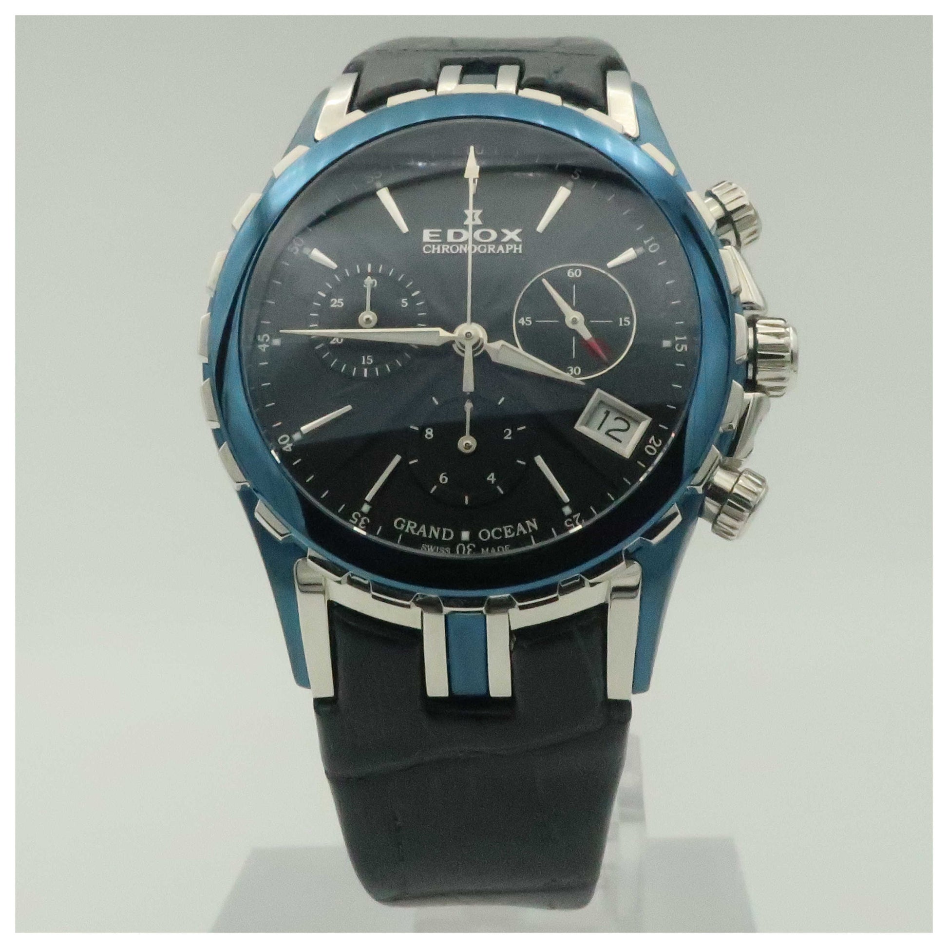 Front view of Edox Grand Ocean Women's Swiss Quartz (Battery-Powered) Watch 10410-357B-BUIN-PO