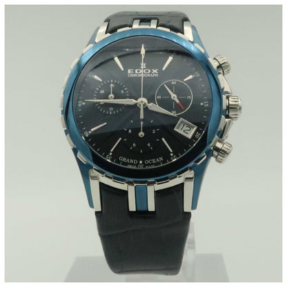 Front view of Edox Grand Ocean Women's Swiss Quartz (Battery-Powered) Watch 10410-357B-BUIN-PO