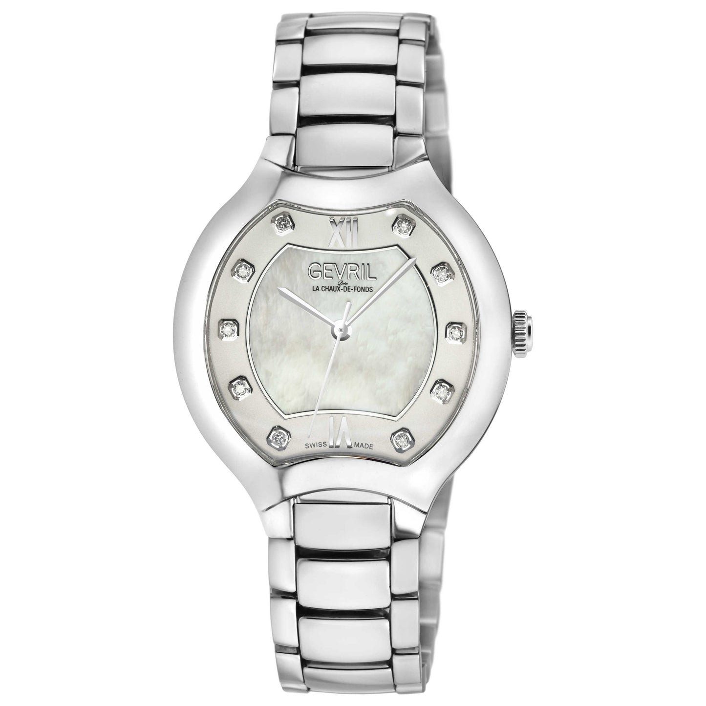 Front view of Gevril Lugano Diamond Women's Quartz Watch 11041B