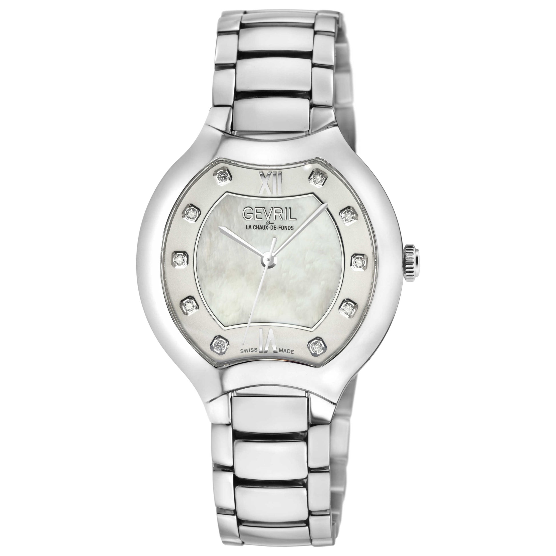 Front view of Gevril Lugano Diamond Women's Quartz Watch 11041B