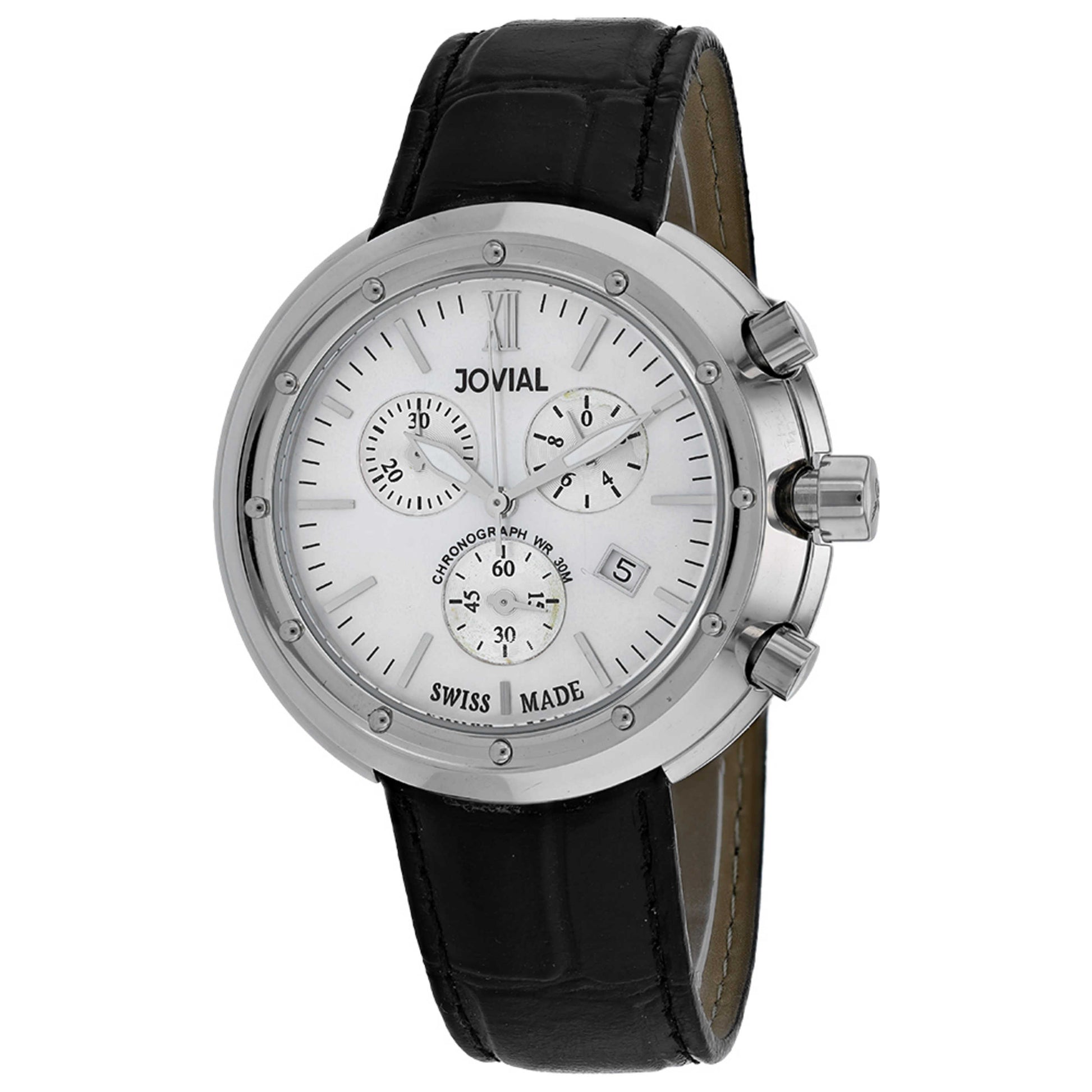 Front view of Jovial Classic Men's Quartz Watch 11078-MSLC-20