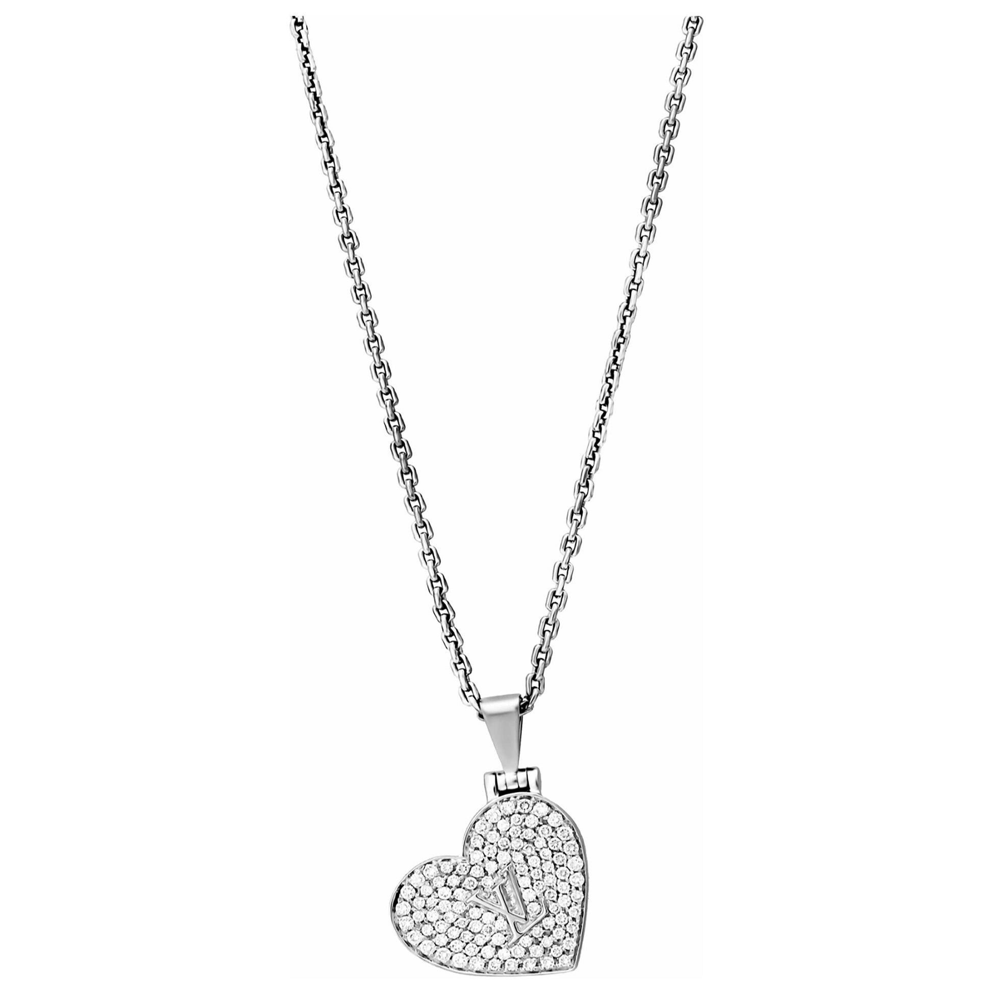 Front view of Louis Vuitton Jewelry Diamond Heart Women's Necklace 11173