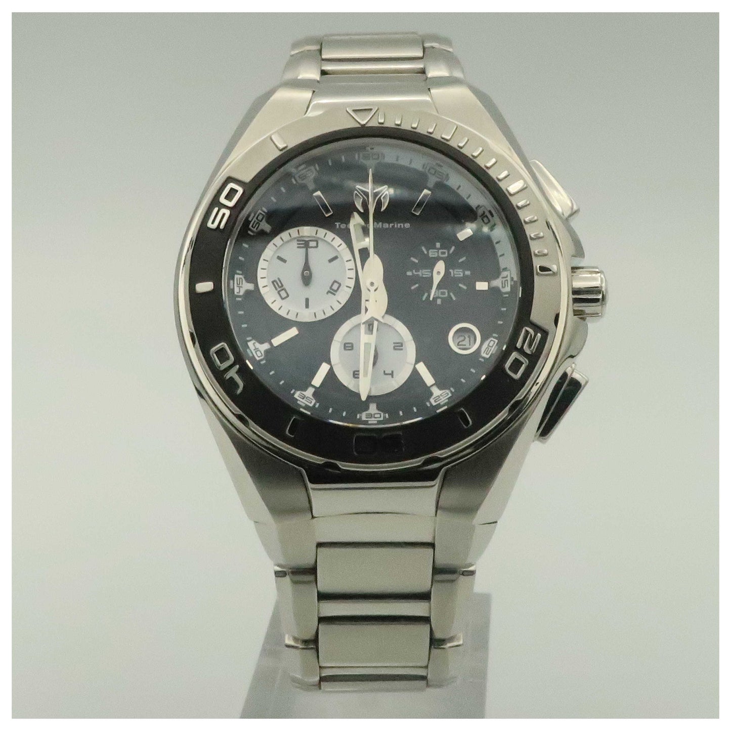 Front view of TechnoMarine Cruise Steel Men's Quartz Watch 112025-SDV