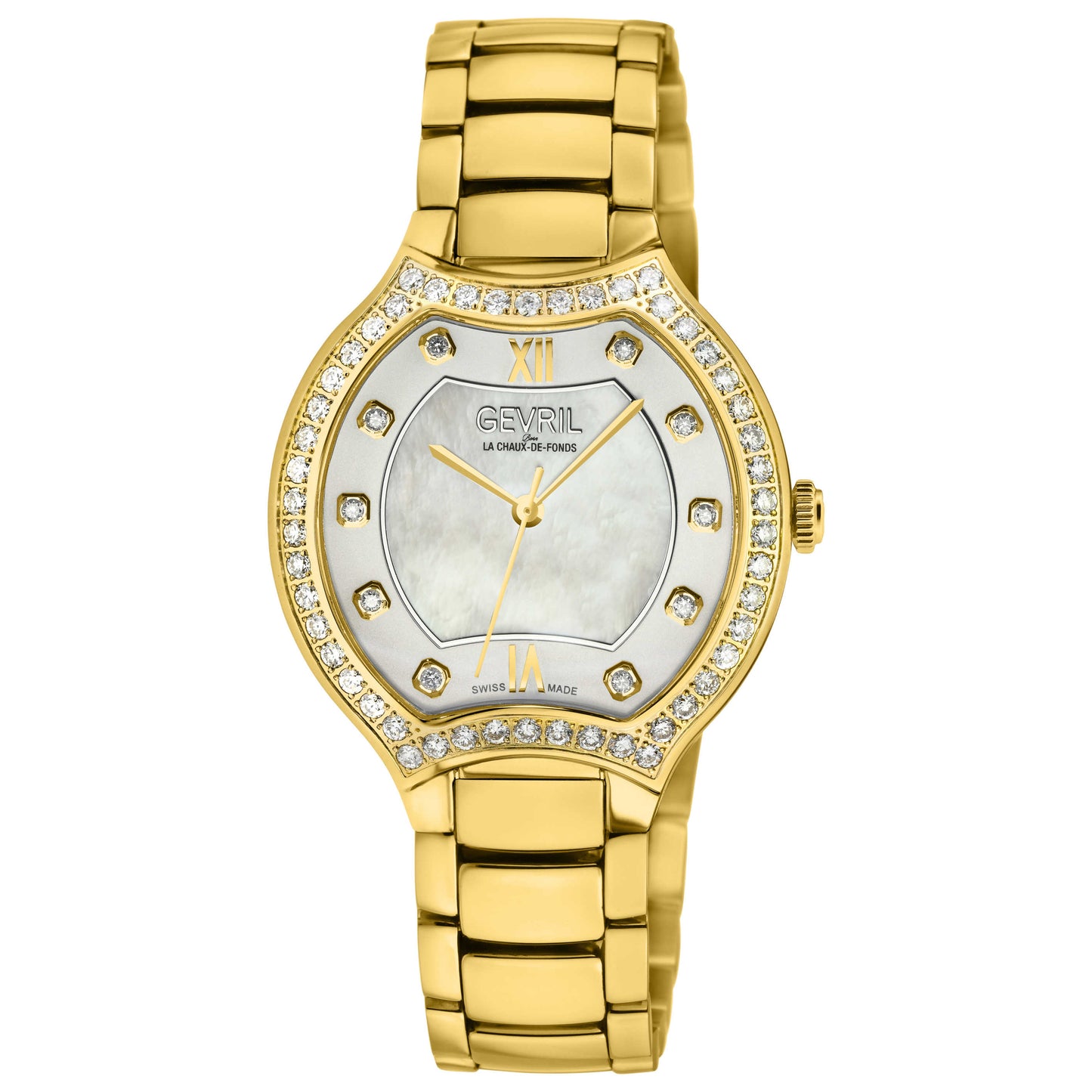 Front view of Gevril Lugano Diamond Women's Quartz Watch 11221B