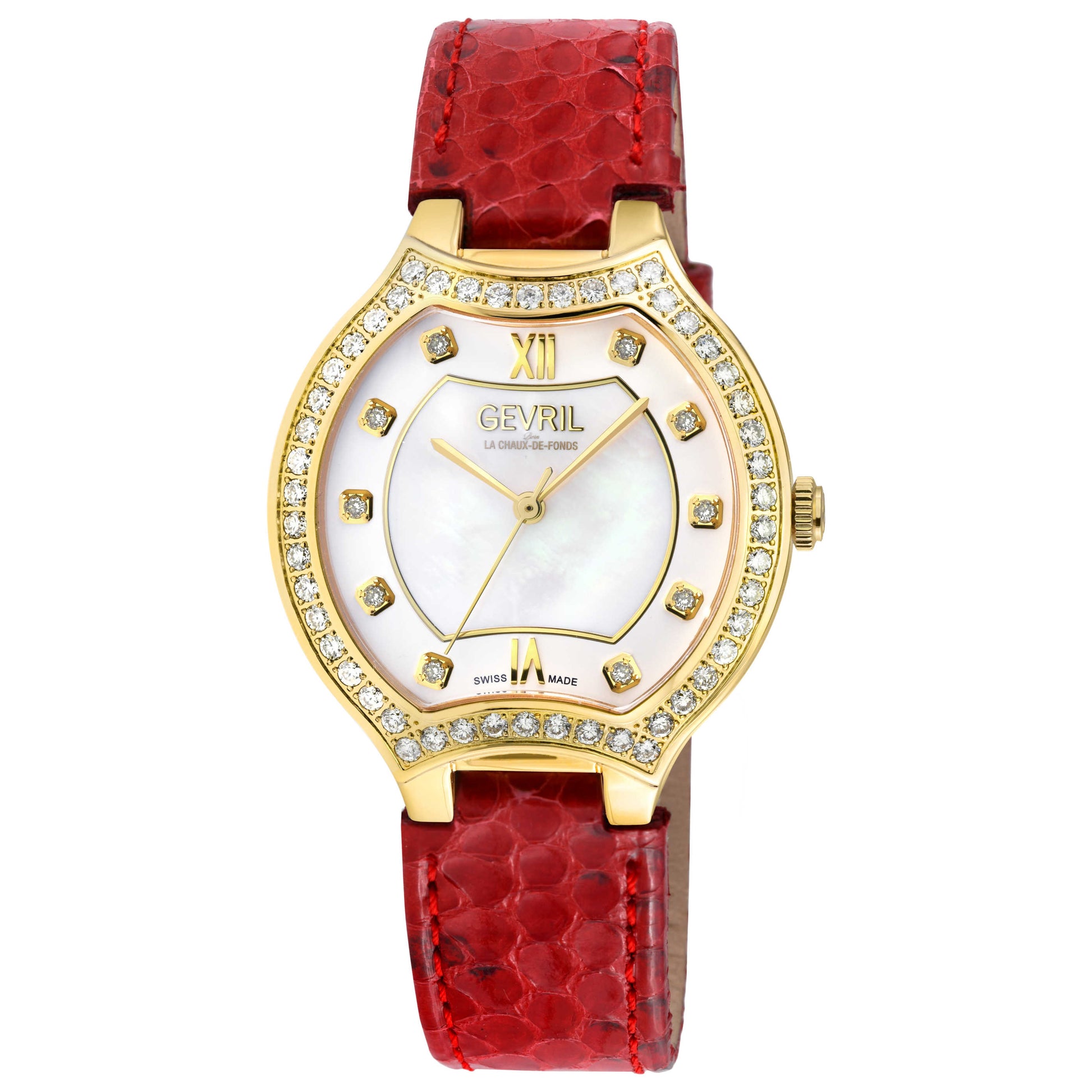 Front view of Gevril Lugano Diamond Women's Quartz Watch 11221
