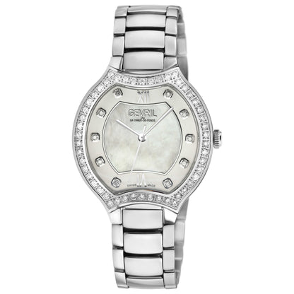 Front view of Gevril Lugano Diamond Women's Quartz Watch 11241B