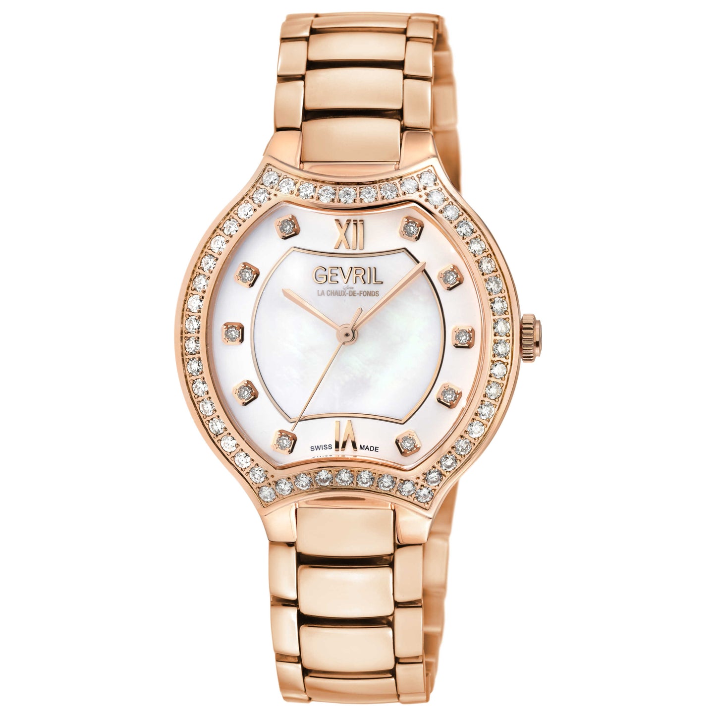 Front view of Gevril Lugano Diamond Women's Quartz Watch 11251B