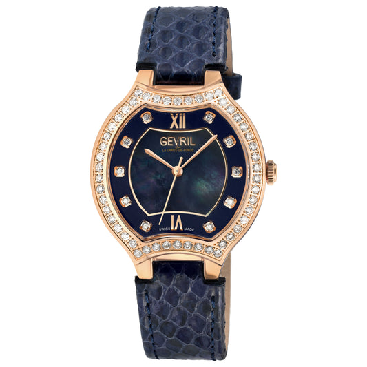 Front view of Gevril Lugano Diamond Women's Quartz Watch 11253