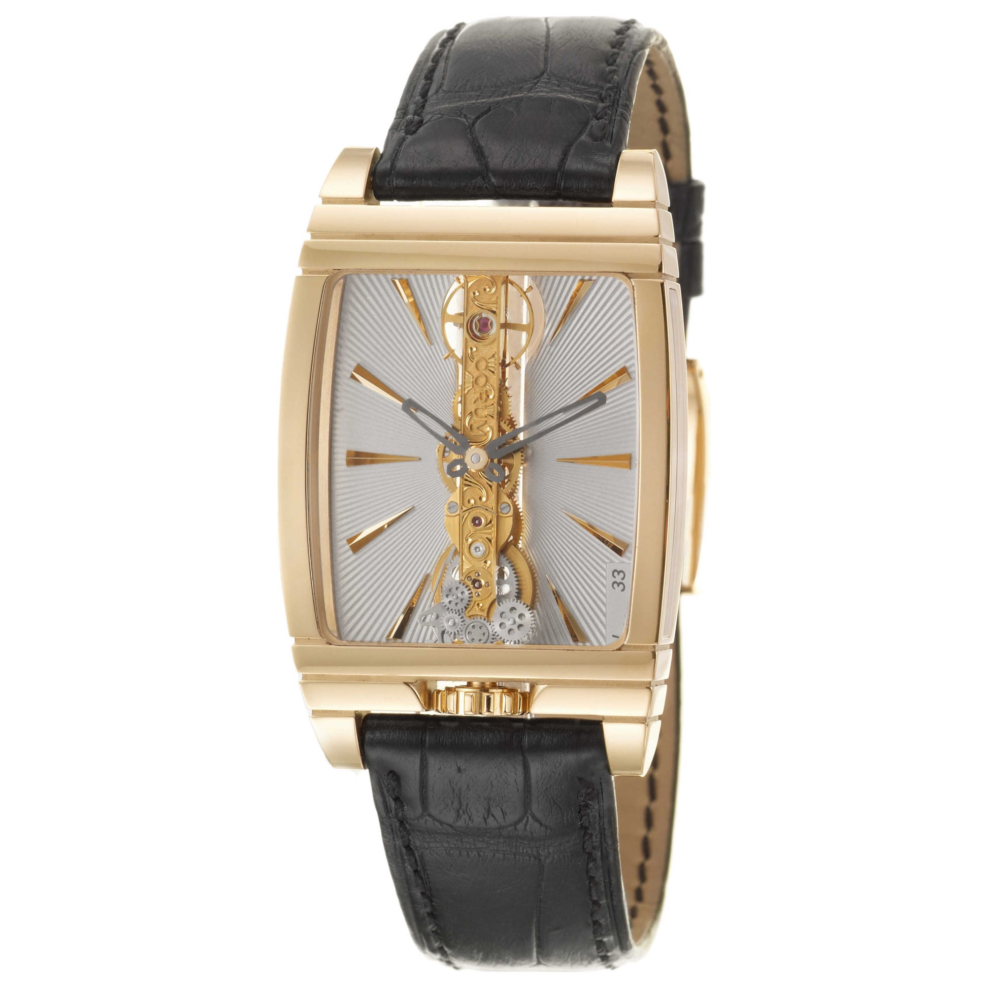 Front view of Corum Golden Bridge Men's Manual-Wind Watch 113-770-56-0001-GK02