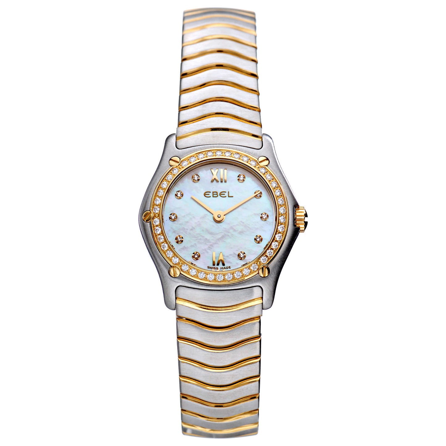 Front view of Ebel Classic Wave Women's Swiss Quartz (Battery-Powered) Watch 1157F14-9725