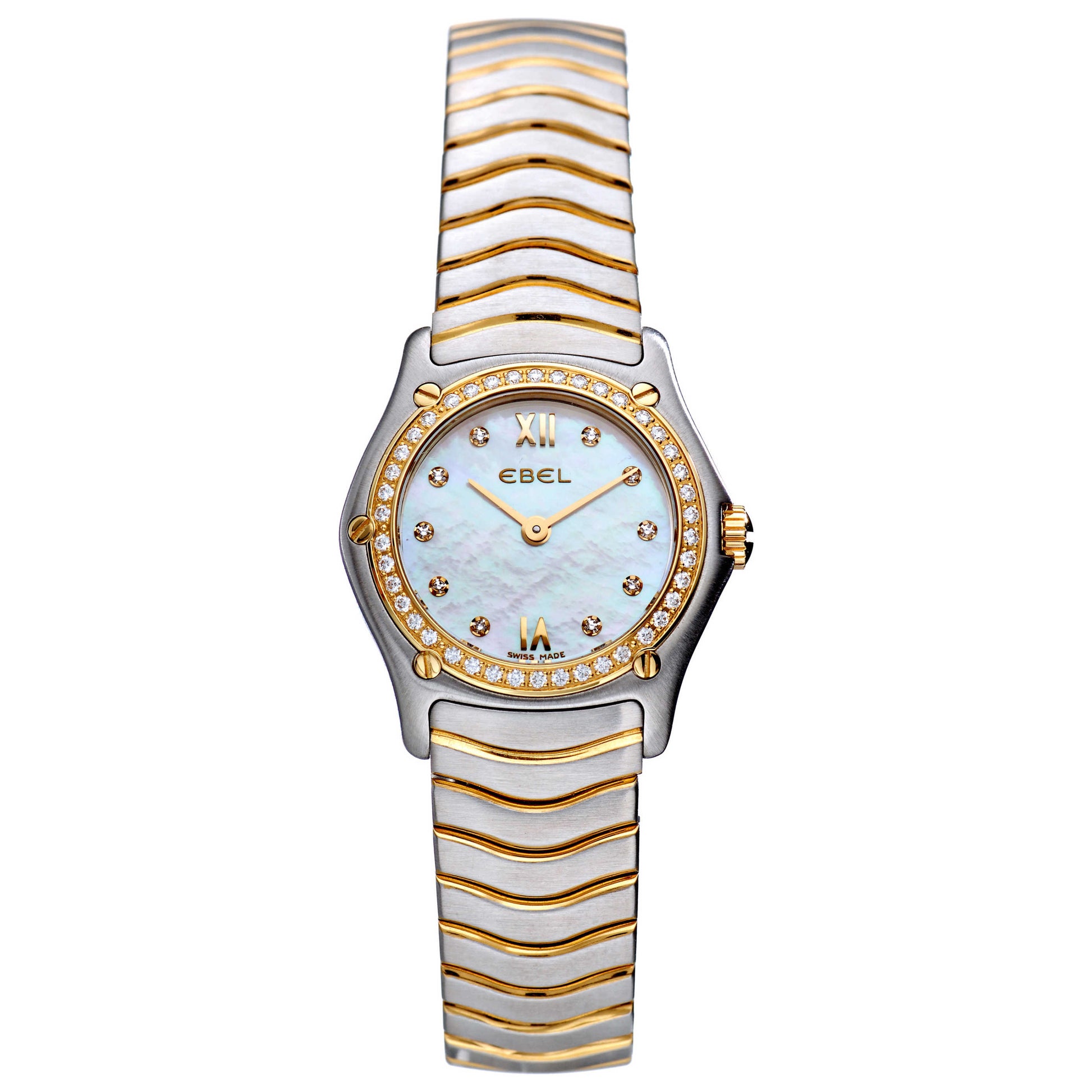 Front view of Ebel Classic Wave Women's Swiss Quartz (Battery-Powered) Watch 1157F14-9725