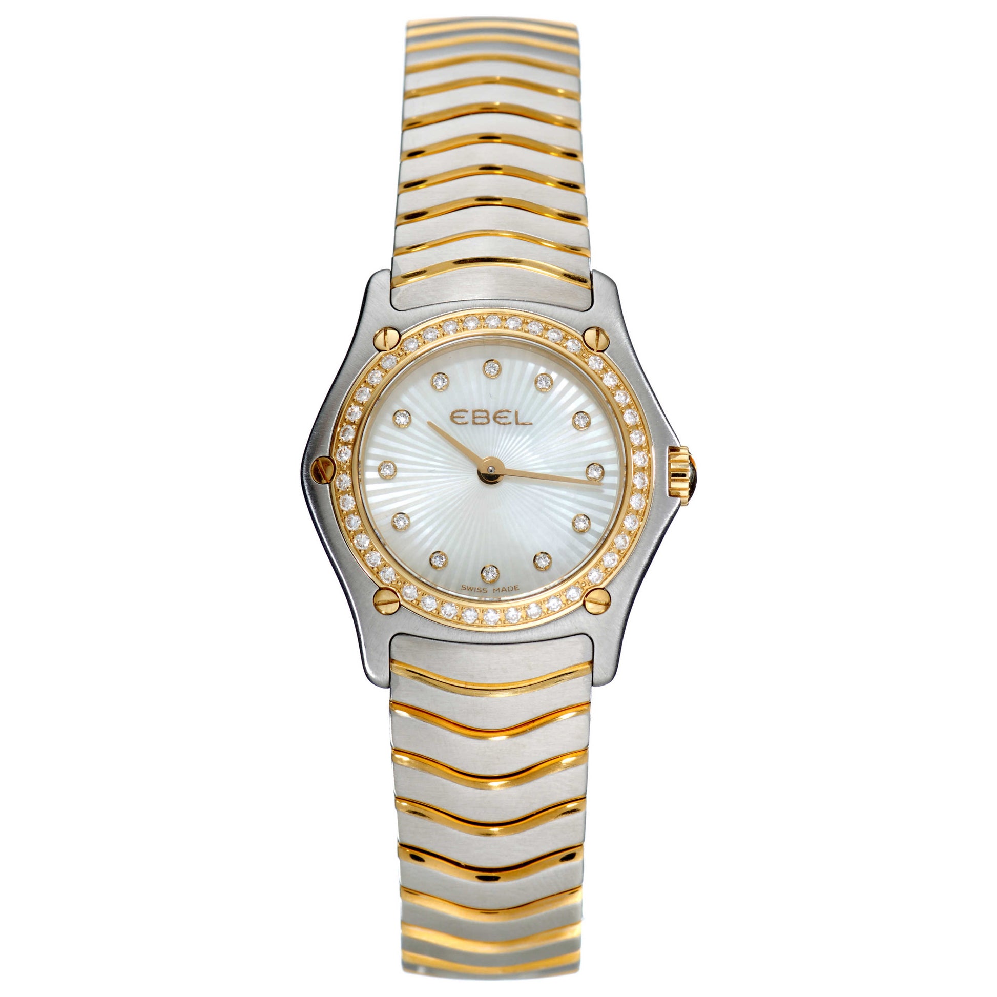 Front view of Ebel Classic Wave Women's Swiss Quartz (Battery-Powered) Watch 1157F16-9925