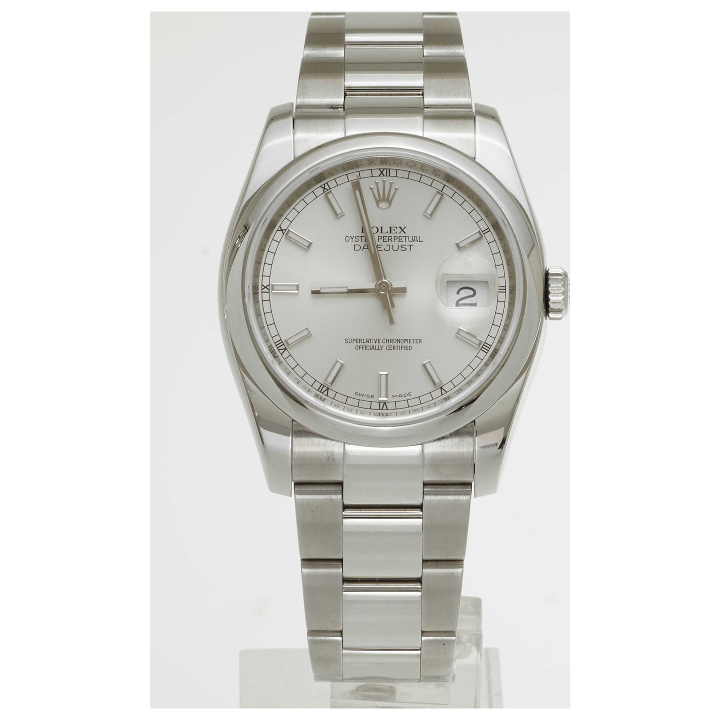 Front view of Rolex Datejust Men's Automatic Watch 116200-PO2