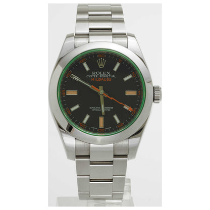 Front view of Rolex Milgauss Men's Automatic Watch 116400GV-PO2