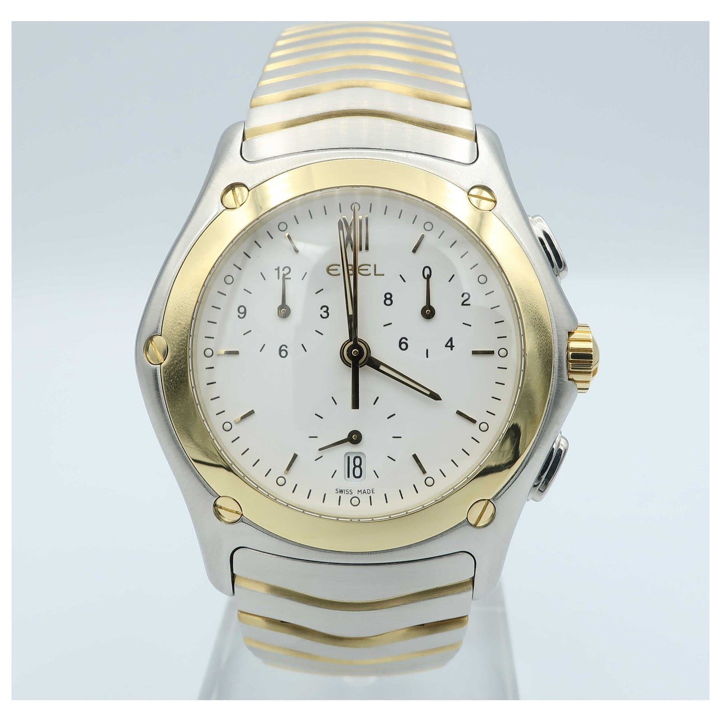 Front view of Ebel Classic Wave Men's Swiss Quartz (Battery-Powered) Watch 1205637-SD